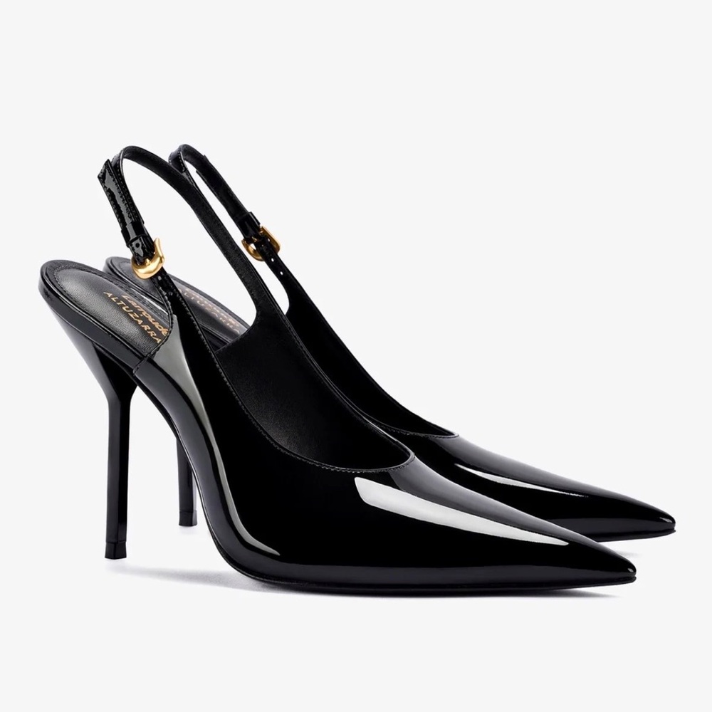 Larroudé x Altuzarra Pump In Black Patent Leather